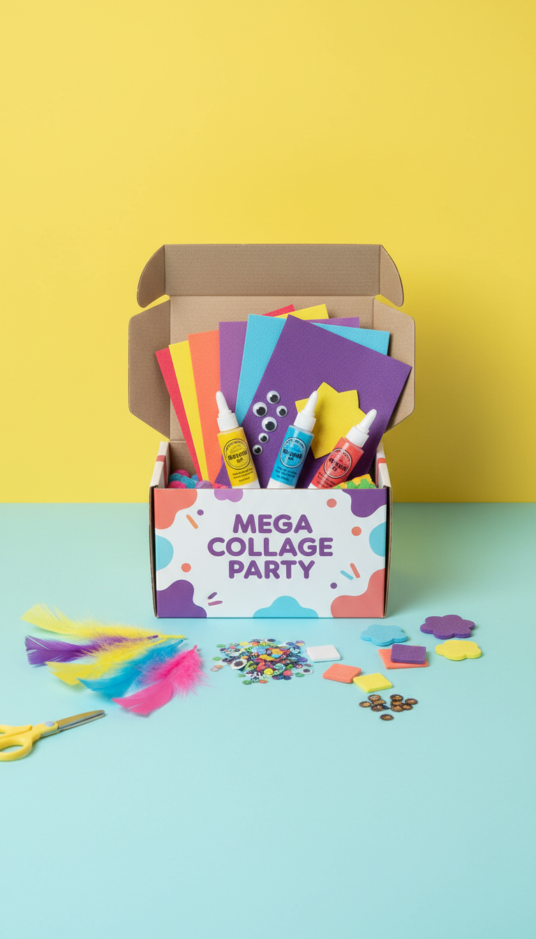 Mega collage party with vibrant textures