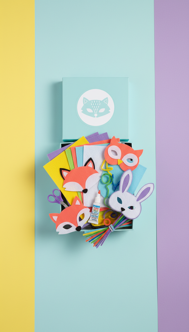 Whimsical animal masks with playful felt