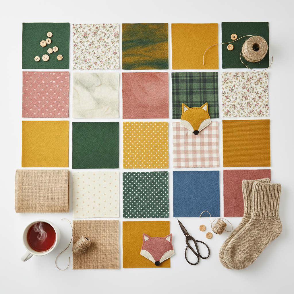 Felt & Fabric Materials flat lay