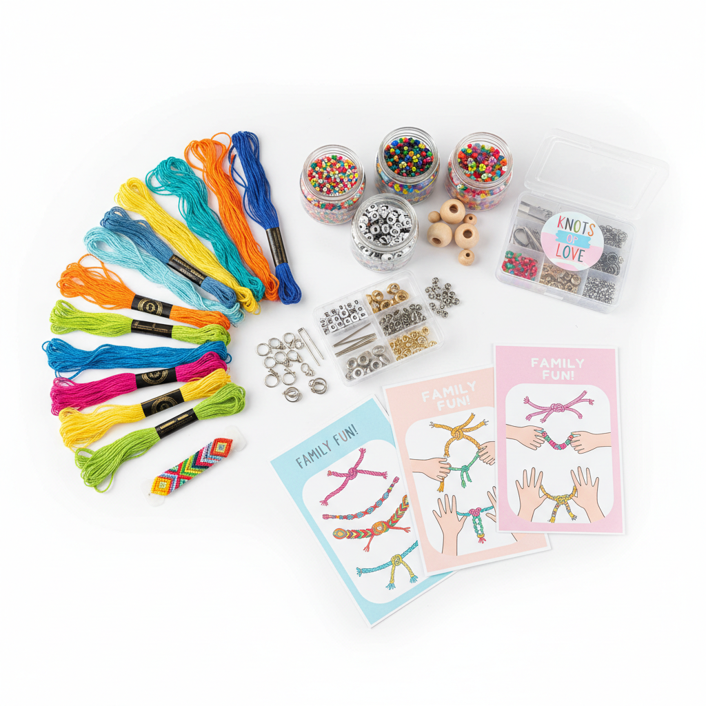 Friendship and Family Bracelet Kit - DIY weaving activity set