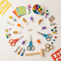 Glue, Scissors & Tools flat lay